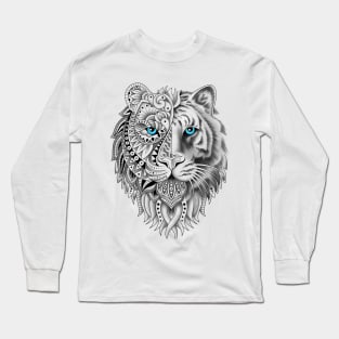 Geometric Tiger (White) Long Sleeve T-Shirt